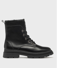 GEMO Boots plat avec doublure chaude et semelle épaisse femme - 5 Miles noir standard