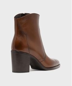 bottines a talon dessus cuir femme - taneo marron standardJ137201_4