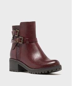 boots zippees a talon et semelle crantee femme rougeJ139601_2