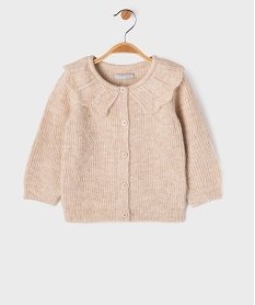 GEMO Gilet en maille fantaisie avec large col Claudine bébé fille - LuluCastagnette Beige