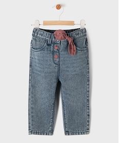 jean delave avec noeud a la taille bebe fille bleu vif pantalonsJ147901_4