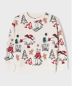 GEMO Sweat de Noël avec motifs multicolores garçon Beige