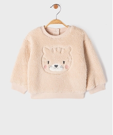 GEMO Sweat en sherpa à motif bébé fille Rose