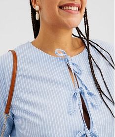 robe a rayures en coton femme grande taille bleu standard robes longuesJ156401_2