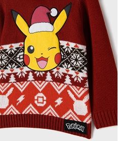 pull de noel avec motif pikachu garcon - pokemon rouge pullsJ157701_2