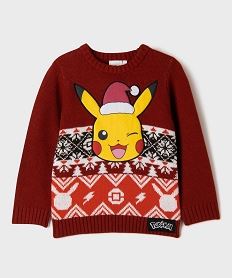 pull de noel avec motif pikachu garcon - pokemon rouge pullsJ157701_4