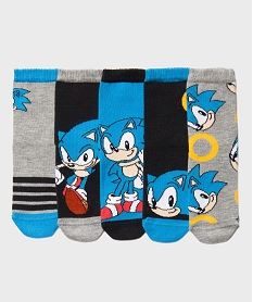 GEMO Chaussettes hautes imprimées garçon (lot de 5) - Sonic bleu standard