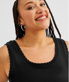 debardeur en coton stretch uni avec finition festonnee femme grande taille noir standard debardeursJ159101_4