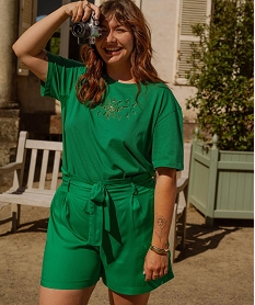 GEMO Short fluide coupe ample femme grande taille vert standard