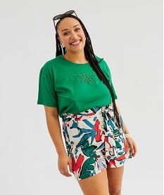 short fluide a motifs fleuris femme grande taille multicolore shortsJ163801_3