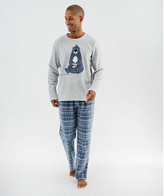 GEMO Pyjama en polaire 2 pièces mix&match homme Bleu