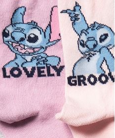 chaussettes hautes imprimees stitch fille (lot de 5) - disney rose standard chaussettesJ170201_2