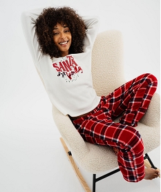 GEMO Pyjama en maille polaire spécial Noël femme Rouge