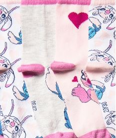 chaussettes hautes imprimees stitch et angel fille (lot de 5) - disney rose standard chaussettesJ175601_3
