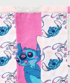 chaussettes hautes imprimees stitch et angel fille (lot de 5) - disney rose standard chaussettesJ175601_4