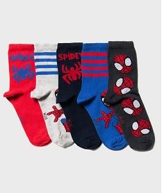 GEMO Chaussettes hautes imprimées garçon (lot de 5) - Spidey rouge standard