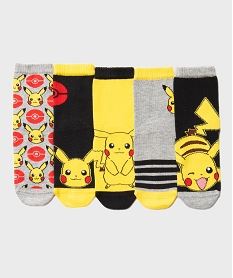 chaussettes hautes imprimees pikachu garcon (lot de 5) - pokemon jaune standardJ176101_4