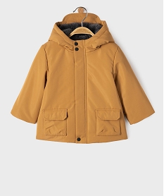 GEMO Parka à capuche doublée fourrure imitation bébé garçon Orange