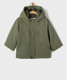GEMO Parka à capuche en matière déperlante avec doublure chaude bébé garçon kaki standard