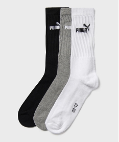 GEMO Chaussettes de sport tige haute en coton doux homme - Puma (lot de 3) gris standard