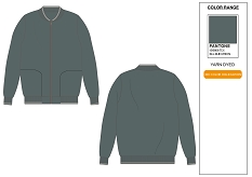 GEMO Sweat zippé en maille piquée avec finitions bicolores homme Vert