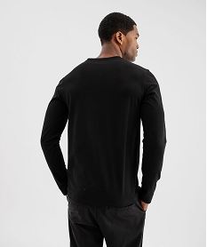 tee-shirt manches longues et col v homme noir standard tee-shirtsJ181001_3