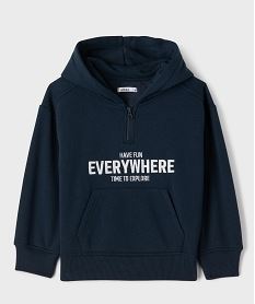 GEMO Sweat à capuche chaud avec doublure velours garçon Bleu