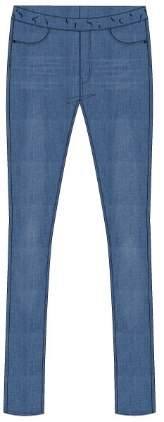 GEMO Jegging délavé taille normale femme Bleu