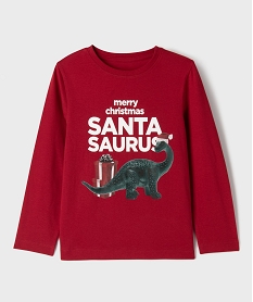 GEMO Tee-shirt manches longues spécial Noël garçon rouge standard