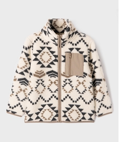 GEMO Sweat zippé à col montant en sherpa garçon[MISSING] Beige