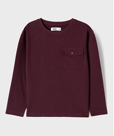 GEMO Tee-shirt manches longues en maille nid d’abeille garçon violet standard