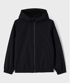 GEMO Blouson déperlant à capuche doublé polaire garçon noir standard