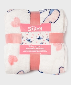 GEMO Couverture en maille douillette motif Stitch enfant - Disney blanc standard