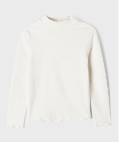 GEMO Tee-shirt manches longues chaud finitions froncées fille Beige