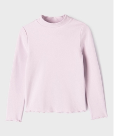 GEMO Tee-shirt manches longues chaud finitions froncées fille Rose
