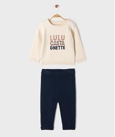 GEMO Ensemble 2 pièces pull + pantalon bébé garçon - LuluCastagnette beige standard
