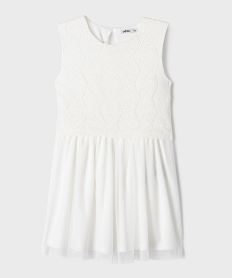 robe de ceremonie en dentelle et tulle fille blanc vifJ192701_4