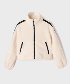 GEMO Blouson en sherpa doublé polaire à col montant fille Beige