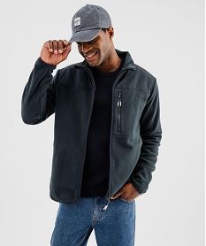 GEMO Sweat zippé en polaire avec col montant homme - Roadsign Bleu