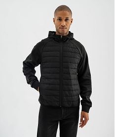 GEMO Sweat de sport à capuche zippé devant matelassé homme noir standard