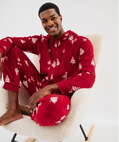 GEMO Combinaison pyjama zippée spéciale Noël homme rouge standard