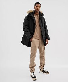 GEMO Parka imperméable à capuche avec bord amovible homme noir standard