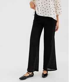 GEMO Pantalon large en maille ajourée femme noir standard