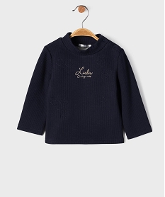 GEMO Tee-shirt manches longues chaud en maille côtelée bébé fille - LuluCastagnette Bleu