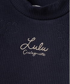 tee-shirt manches longues chaud en maille cotelee bebe fille - lulucastagnette bleuJ201001_2