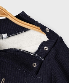 tee-shirt manches longues chaud en maille cotelee bebe fille - lulucastagnette bleuJ201001_3