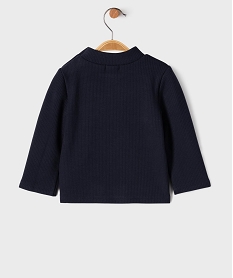 tee-shirt manches longues chaud en maille cotelee bebe fille - lulucastagnette bleuJ201001_4