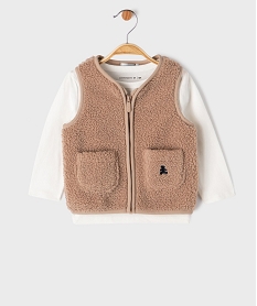 GEMO Ensemble 2 pièces tee-shirt + gilet bébé garçon - LuluCastagnette Beige