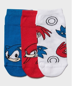 GEMO Chaussettes tige basse imprimées garçon (lot de 3) - Sonic bleu standard