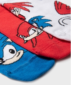 chaussettes tige basse imprimees garcon (lot de 3) - sonic bleu standardJ244701_2